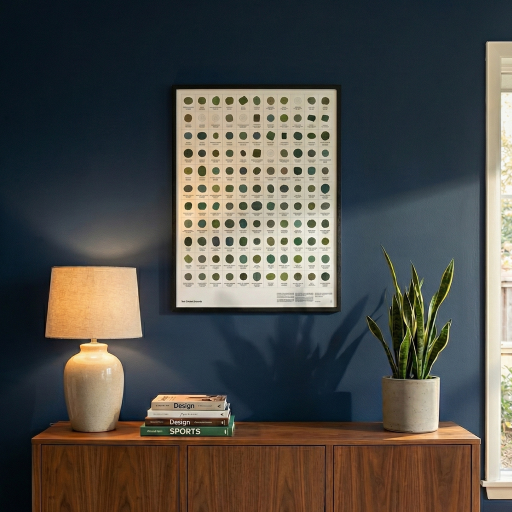 Test Cricket Grounds Poster - Wooden Framed